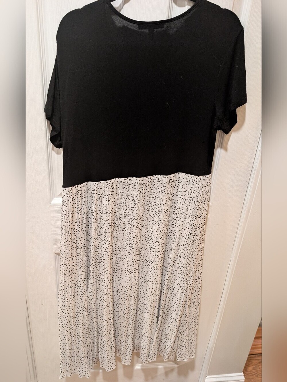 WD.NY Black & White Chiffon Dress Size XL - Picture 8 of 9